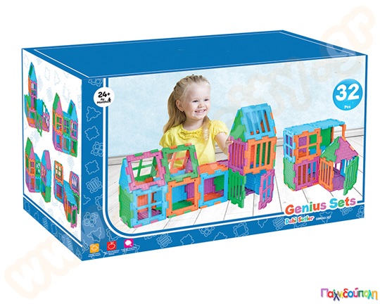 Οικοδομικό υλικό Poly Genius 32 τεμαχίων