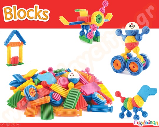 Κατασκευές με σφηνοτουβλάκια Interstar Blocks σετ 100 τεμαχίων