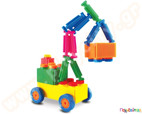 Κατασκευές με σφηνοτουβλάκια Interstar, δρόμο και σήματα σετ 140 τεμαχίων