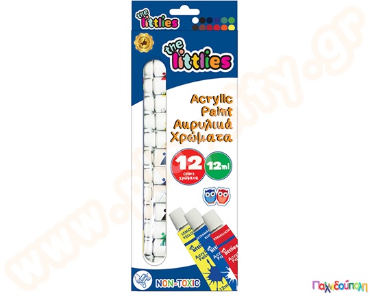 Ακρυλικά χρώματα 12 χρώματα, 12 ml