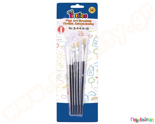 Σετ 5 πινέλα πλακέ The littlies