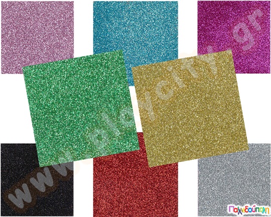 Φύλλο glitter σε 10 χρώματα 290 γρ 50x70 εκ.