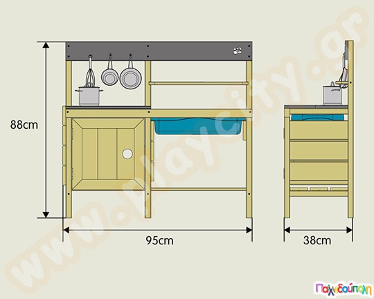 Ξύλινη παιδική κουζίνα Muddy Chef