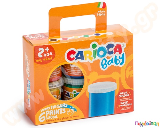 Σετ 6 δακτυλοχρώματα CARIOCA 80 ml