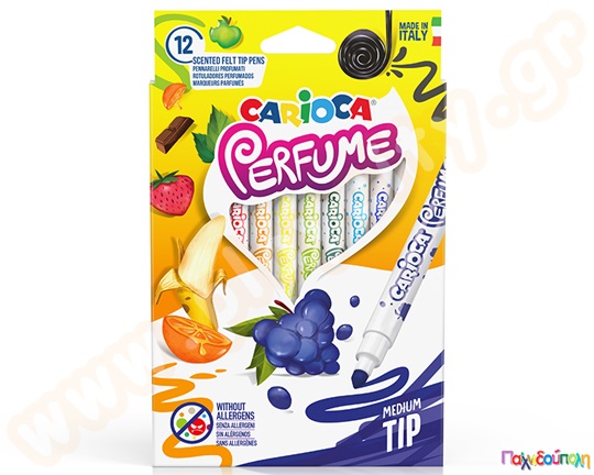 Μαρκαδόροι παιδικοί αρωματικοί CARIOCA 12 τεμαχίων