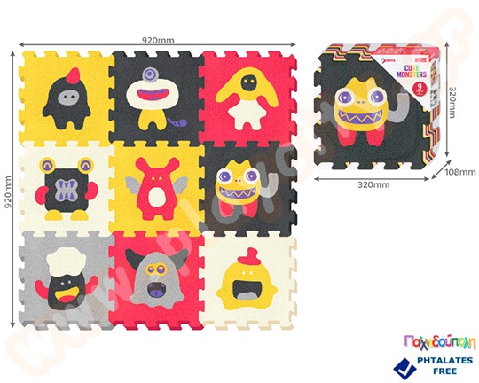 Ελαστικές πλάκες EVA με τερατάκια