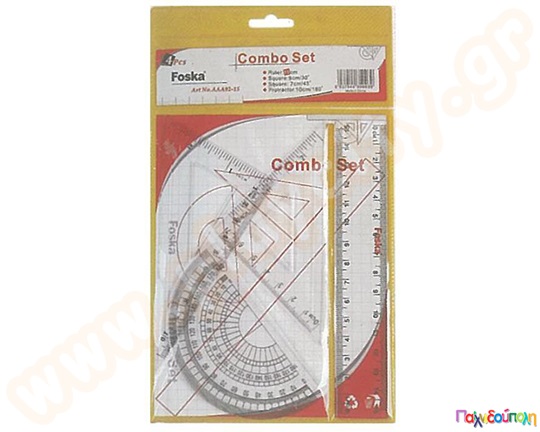 Σετ χάρακες διάφανοι πλαστικοί