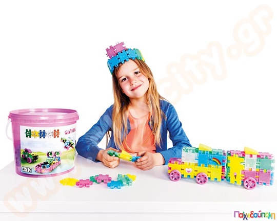 Κατασκευαστικό Σετ Glitter Clics (κουβάς με 175 τεμάχια)