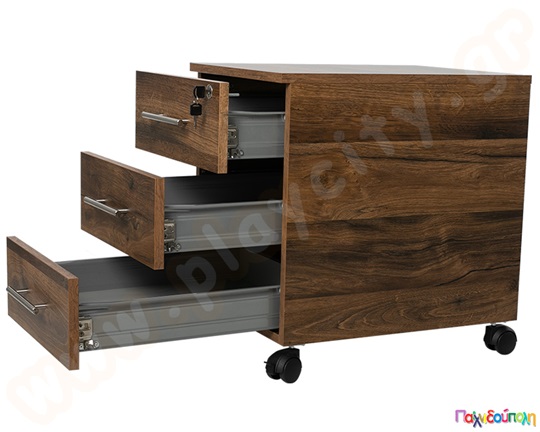 Τροχήλατη συρταριέρα με 3 συρτάρια