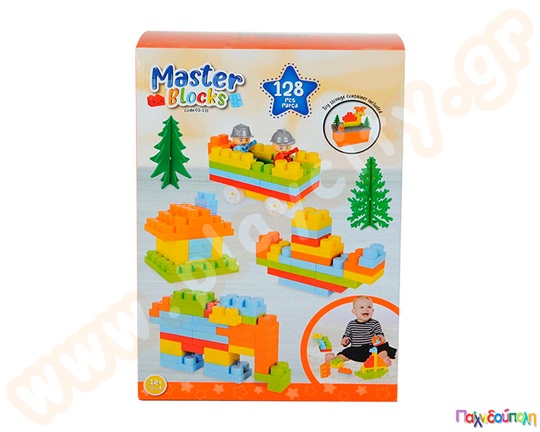 Τουβλάκια Master με αξεσουάρ σε παιχνιδόκουτο 128 τεμαχίων