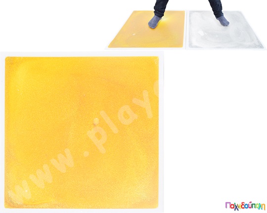 Χρυσό glitter πλακάκι με υγρό gel