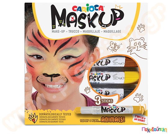Χρώματα προσώπου μαρκαδόροι Animals CARIOCA