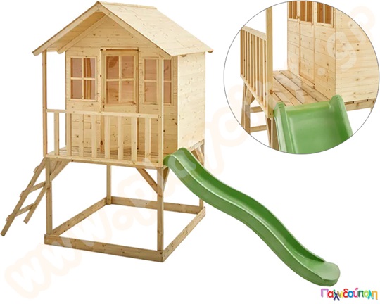 Δενδρόσπιτο με κυματιστή τσουλήθρα