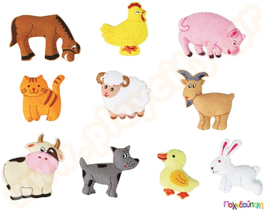 Ζώα φάρμας από τσόχα σετ 10 τεμαχίων