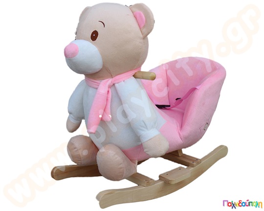 Τραμπάλα Ζωάκι Ροζ Αρκουδάκι