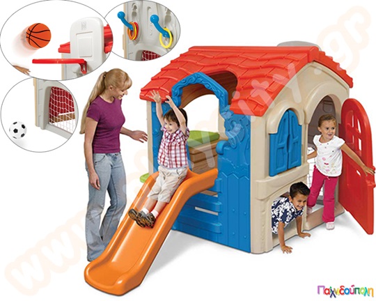 Παιδικό Σπιτάκι Πολλών Δραστηριοτήτων με Τσουλήθρα Grow n Up