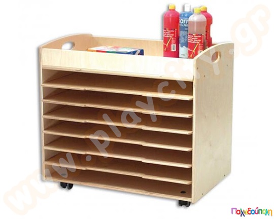 Βαγονέτο - Ραφιέρα Χαρτονιών με ρόδες L-W