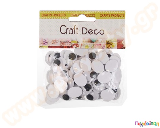 Μάτια αυτοκόλλητα οβάλ 13 mm/18 mm 100 τεμάχια