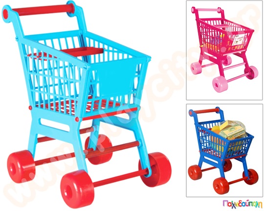 Πλαστικό καρότσι super market με τρόφιμα