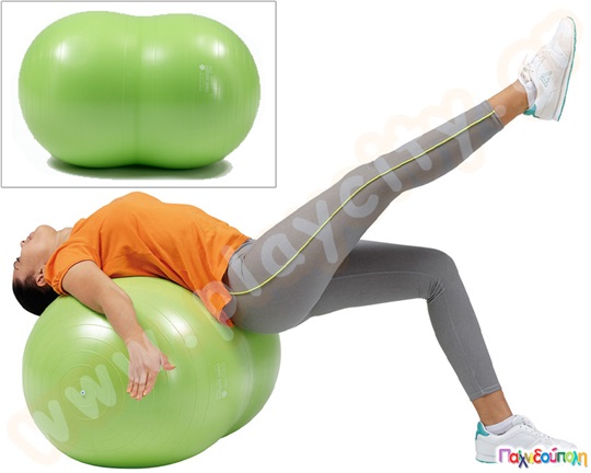 Μπάλα γυμναστικής φυστίκι plus Μήκος (90) εκ, Διάμετρος (55) εκ.