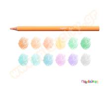 Ξυλομπογιές εξάγωνες παστέλ χρώματα 12 τμχ.  Ξυλομπογιές