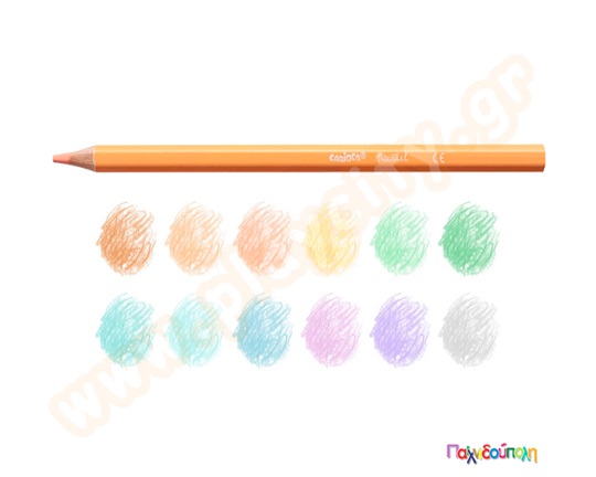 Ξυλομπογιές εξάγωνες παστέλ χρώματα 12 τμχ.