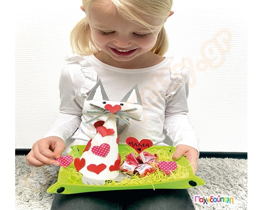 Καλαθάκι από τσόχα και κουμπιά