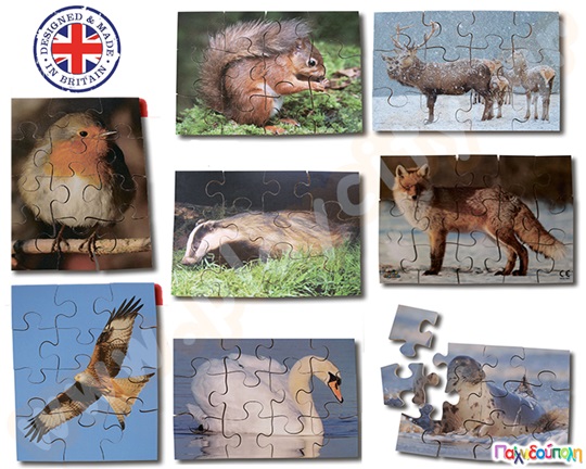Σετ 8 ξύλινα παζλ άγρια ζωή
