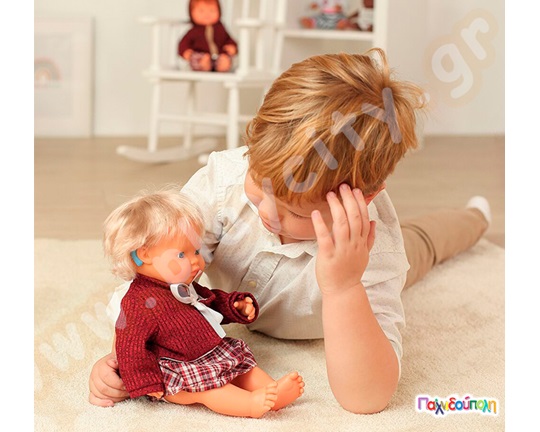 Κούκλα κοριτσάκι με βοηθητικό ακουστικό 38 εκ.