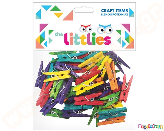 Ξύλινα μανταλάκια χρωματιστά 2.5 εκ 45 τμχ