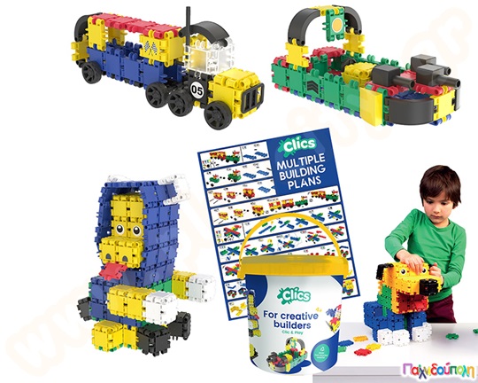 Κατασκευαστικό Σετ Clics (κουβάς με 275 τεμάχια)