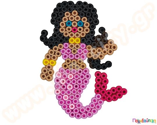 Χάντρες 5 mm 15000 τμχ. σε κουβαδάκι με 3 κάδρα δημιουργίας (τετράγωνο, λουλούδι, γοργόνα)