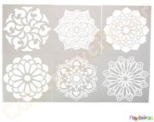 Στένσιλ τεχνικής Mandala σετ 6 τμχ.  Στένσιλ