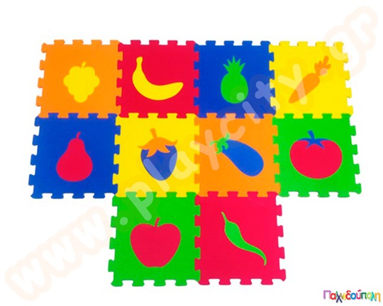 Ελαστικές πλάκες EVA με φρούτα και λαχανικά