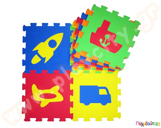 Ελαστικές πλάκες EVA με μεταφορικά μέσα