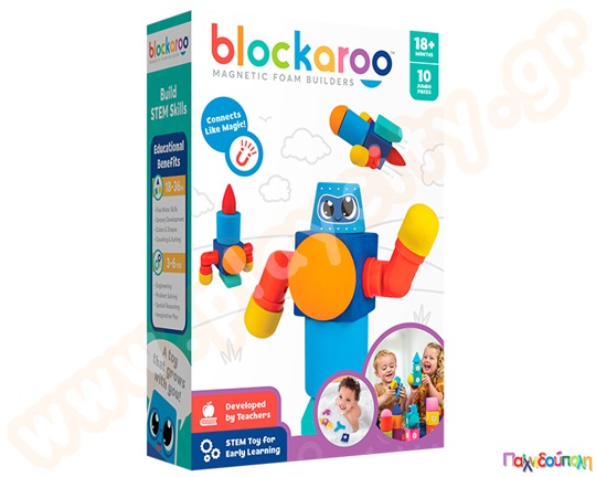 Εκπαιδευτικό παιχνίδι STEM Αφρώδη Μαγνητικά Τουβλάκια - Ρομποτ 10 τεμάχια