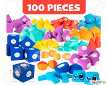 Εκπαιδευτικό παιχνίδι STEM Αφρώδη Μαγνητικά Τουβλάκια - Σετ 100 τεμάχια  Πλαστικά Παιχνίδια Κατασκευών με Τουβλάκια Μαλακά