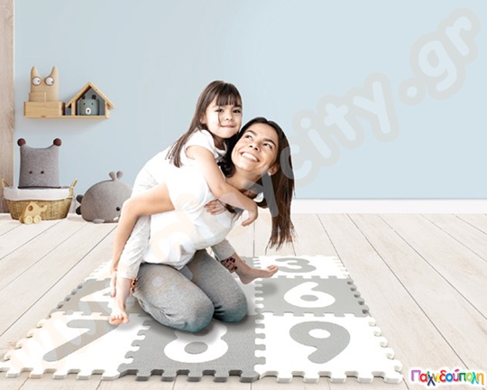 Ελαστικές πλάκες EVA με αριθμούς πράσινο-άσπρο