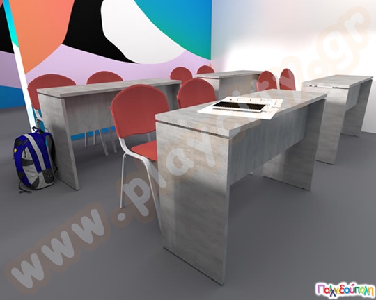 Διθέσιο θρανίο με ξύλινο σκελετό