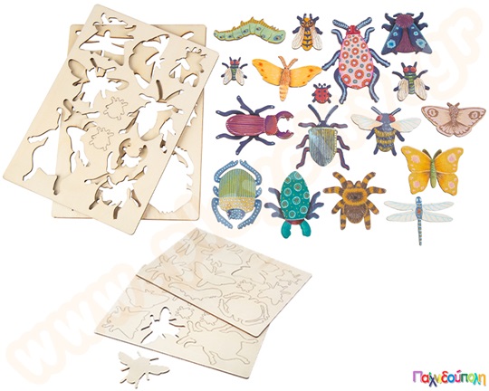 Ξύλινα έντομα σετ 19 τμχ.