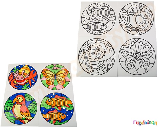 Διακοσμητικά για παράθυρα, ζωάκια σετ 4 τμχ.