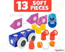 Εκπαιδευτικό παιχνίδι STEM Αφρώδη Μαγνητικά Τουβλάκια - Όχημα 13 τεμάχια  Πλαστικά Παιχνίδια Κατασκευών με Τουβλάκια Μαλακά