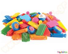 Κατασκευές με σφηνοτουβλάκια Interstar Blocks σετ 100 τεμαχίων  Πλαστικά Παιχνίδια Κατασκευών με Σφηνοτουβλάκια