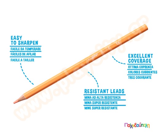 Ξυλομπογιές εξάγωνες παστέλ χρώματα 12 τμχ.