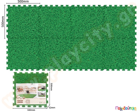 Ελαστικές πλάκες EVA όψη γρασίδι
