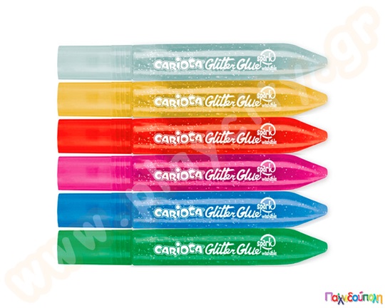 Χρυσόσκονη με κόλλα Glitter CARIOCA 6 τεμαχίων