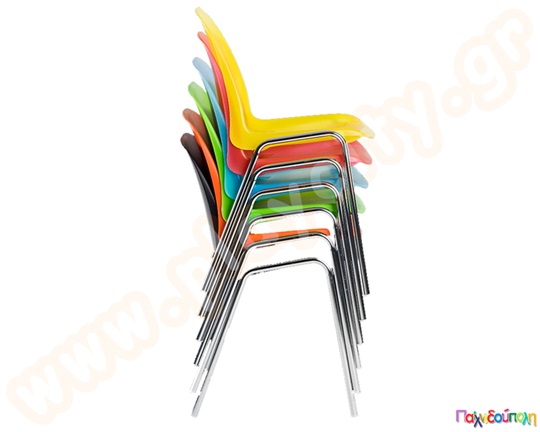 Κάθισμα μαθητών με σκελετό χρωμίου funky