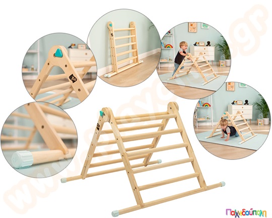 Ξύλινο τρίγωνο αναρρίχησης εσωτερικού χώρου