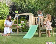 Ξύλινο σύστημα Forest με κούνια, τσουλήθρα και αμμοδόχο-παγκάκι  Συστήματα Παιδικής Χαράς