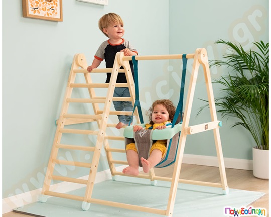 Ξύλινος αναρριχητής με κούνια εσωτερικού χώρου